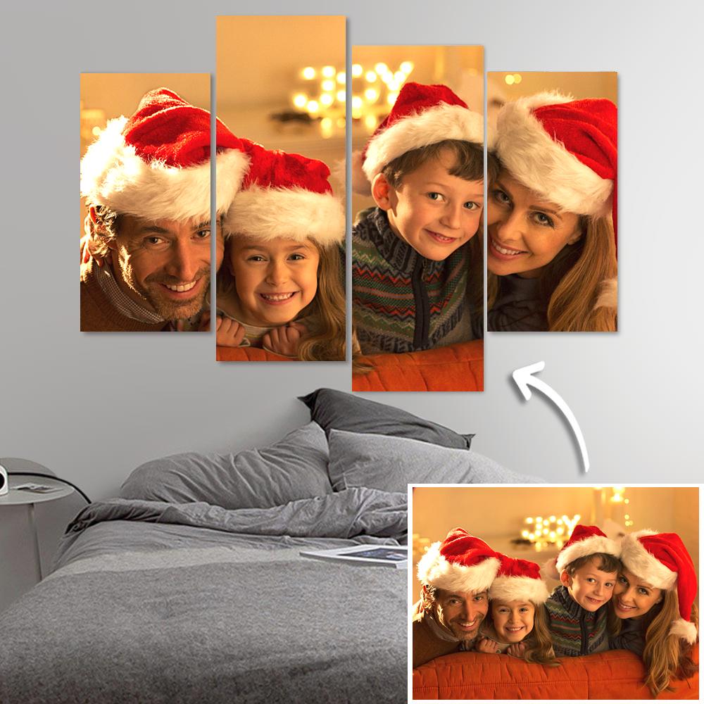 Custom Photo Frameless 4-Piece Canvas Set Home DecorationChristmas Gift