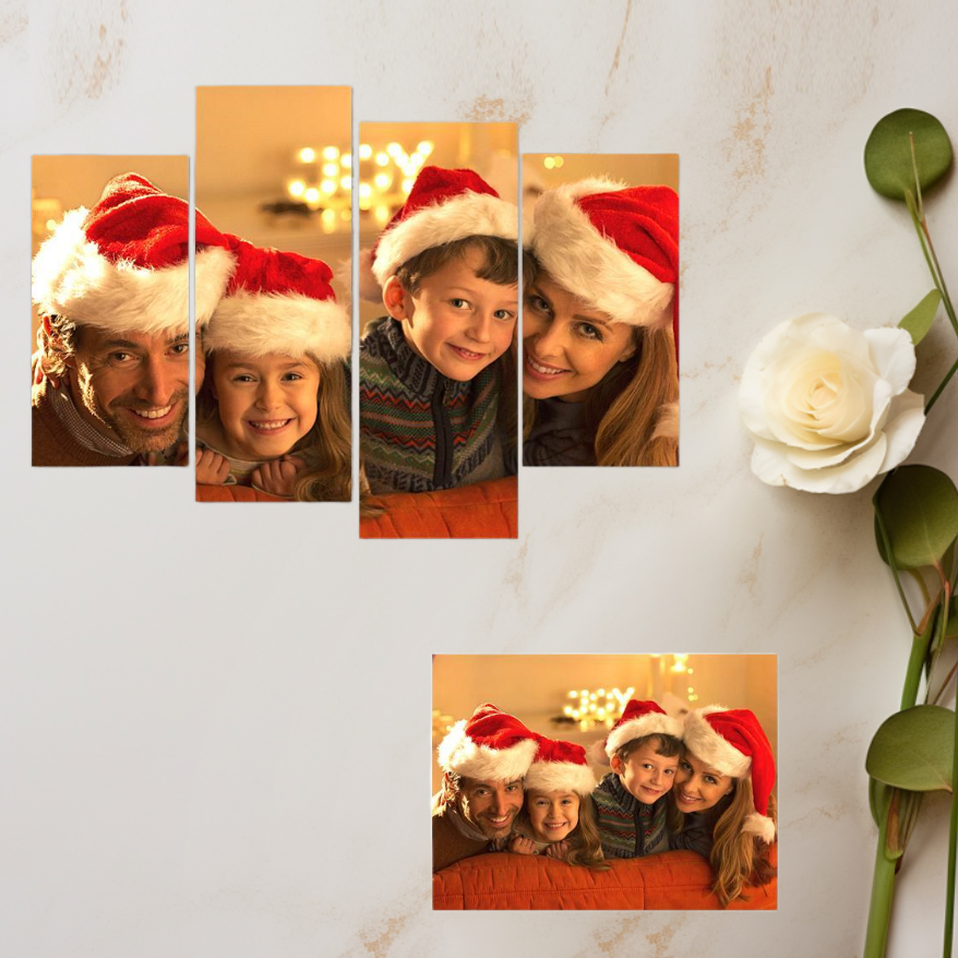 Custom Photo Frameless 4-Piece Canvas Set Home DecorationChristmas Gift