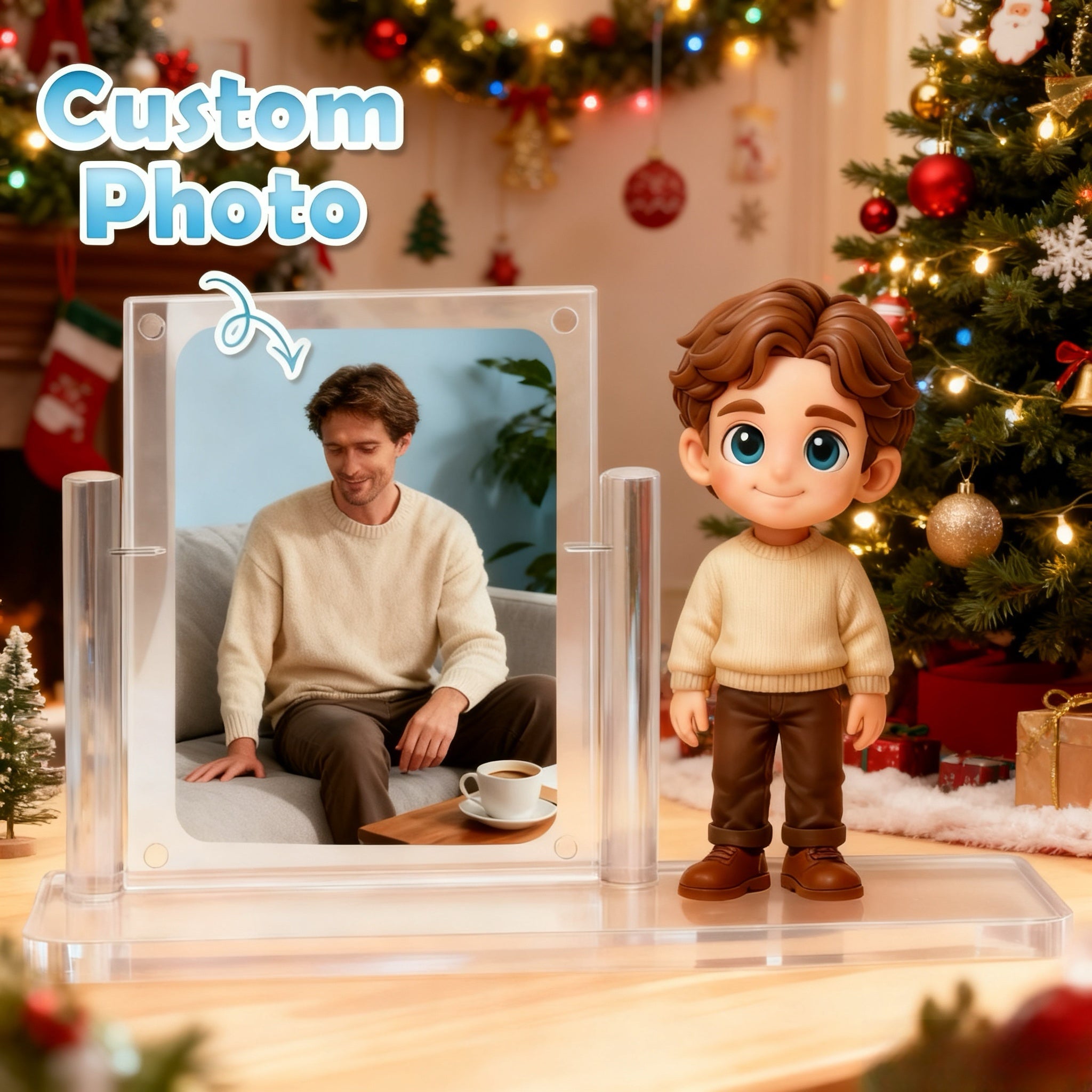 Custom 1 Person 3D Mini Figure with Photo Personalized Toy Figure from Your Photo Birthday Gift (Production Time: 10-15 Business Days)